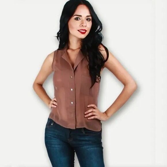 *Clearance* Brown Blouse   - Picture 2 of 3